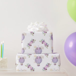 Lila Geschenkpapier, Babydusche w Geschenkpapier