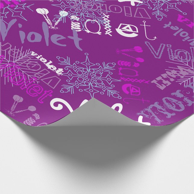 Lila Geschenkwrap Personalisierte Lakeschneeflocke Geschenkpapier (Ecke)