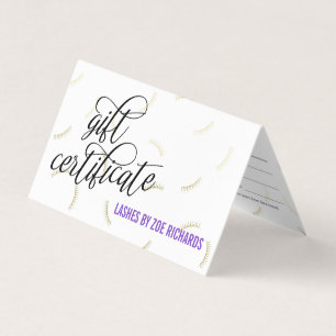 Lila Geschenkzertifikat für Black Script & Gold La
