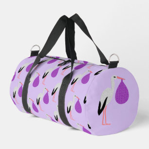 Lila geschlechtsneutrale Baby-Storch-Windeltasche Duffle Bag
