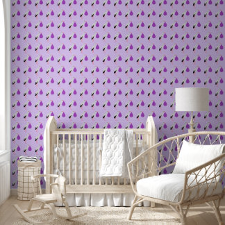 Lila geschlechtsneutrales Baby-Storch-Kinderzimmer Tapete
