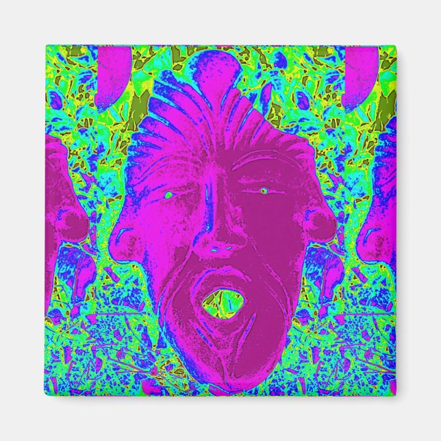 lila Gesichtsmagnet Magnet (Vorne)