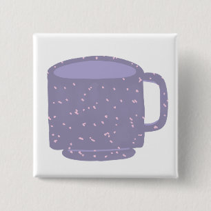 Lila gesprenkelte Keramik-Trinktasse Button