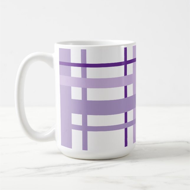 Lila gestreiftes Muster  Kaffeetasse (Links)