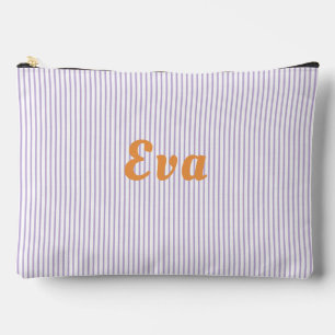 Lila gestreiftes, orangefarbenes Begrüßungstablett Zubehörtasche