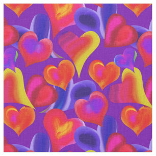 Lila gestrichene Herzen Valentine's Day Stoff