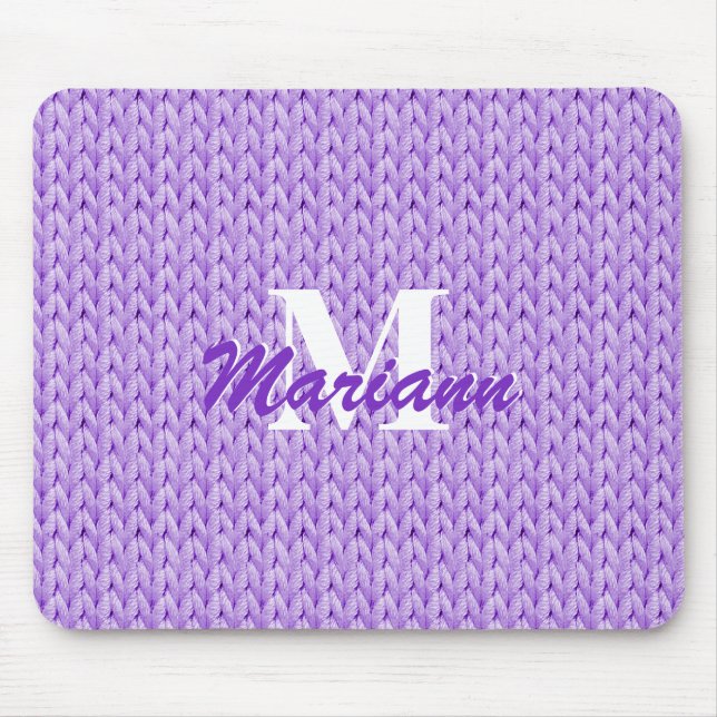 Lila gestrichene Textur-Maus-Pad mit Monogramm Mousepad (Vorne)