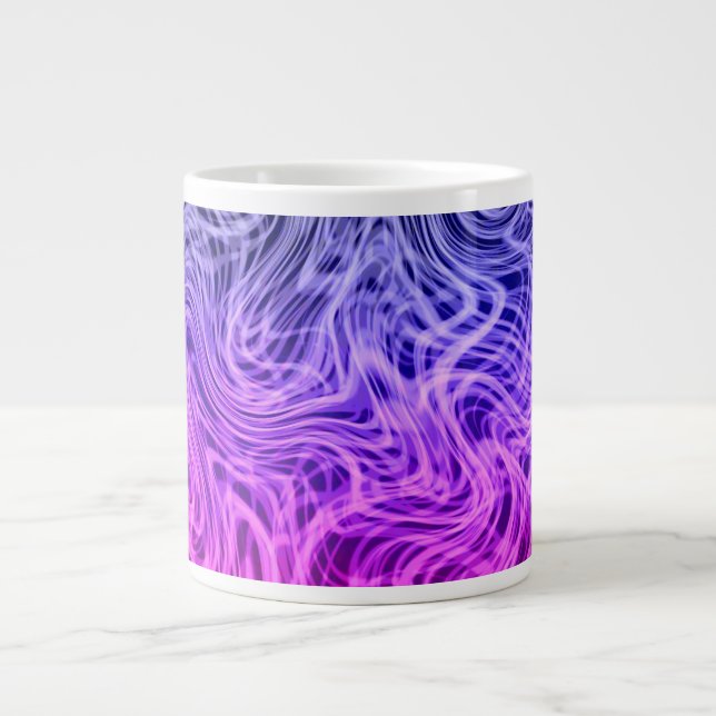 Lila, gewärmte Linear2 - Kaffee-Tasse Jumbo-Tasse (Vorderseite)