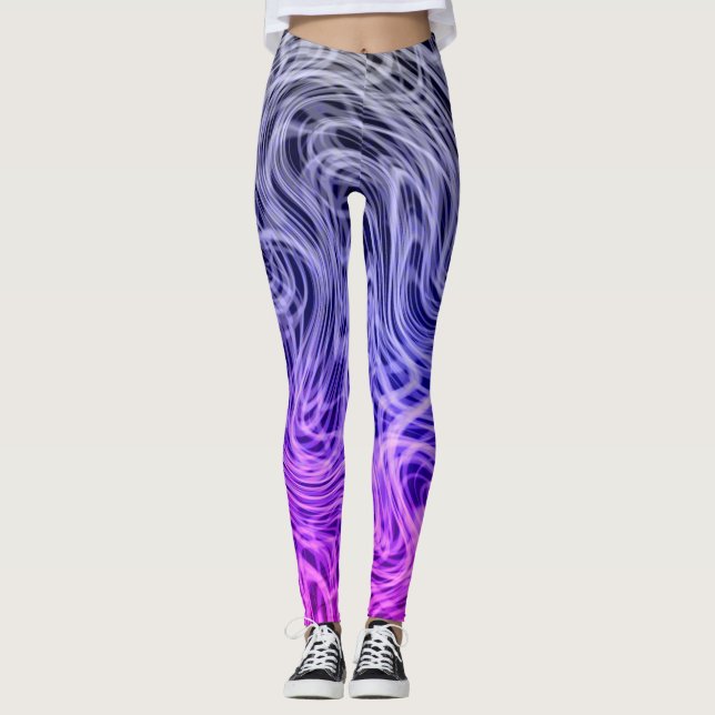 Lila gezogene Linear2 - Leggings (Vorderseite)