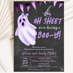 Lila Ghost Halloween Kinderdusche Einladung