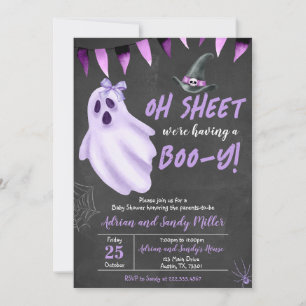 Lila Ghost Halloween Kinderdusche Einladung