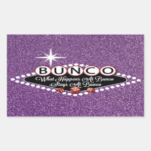 Lila Giltter, was im Bunco Umschlag Aufkleber pass