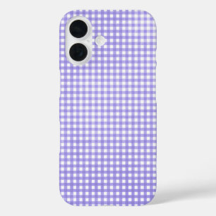 lila Gingham iPhone 16 Hülle