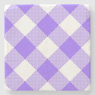 Lila Gingham Checked Square Untersetzer