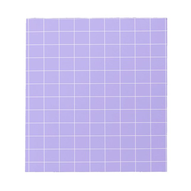 Lila Gingham Checkered Classic Stationery Notizblock (Vorderseite)