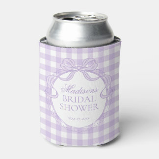 Lila Gingham Coquette Bogen Brautparty Geschenk Dosenkühler