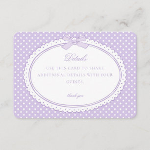 Lila Gingham Coquette Bogen Details Karte