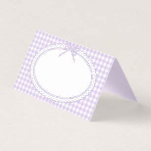 Lila Gingham Coquette Bogen Tischdeko für Platzkar