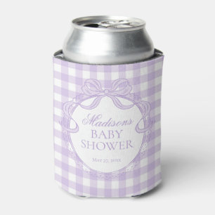Lila Gingham Coquette Schleife Babyparty Gastgesch Dosenkühler