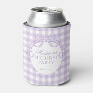 Lila Gingham Coquette Schleife Geburtstagsfeier Mi Dosenkühler