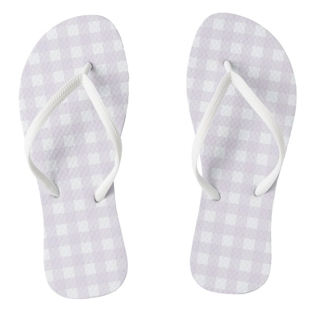 Lila Gingham Flip Flops (Fußbett)