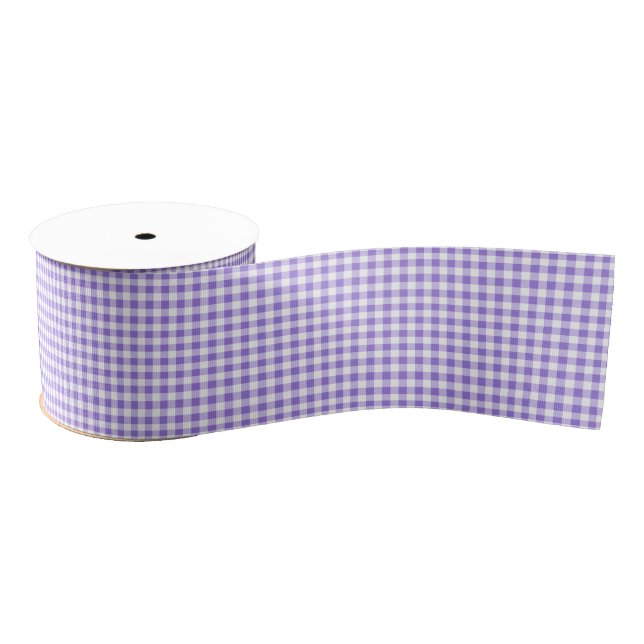 Lila Gingham Grosgrain Ribbon Ripsband (Spule)