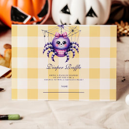 Lila Gingham Halloween Diapper Raffle Begleitkarte