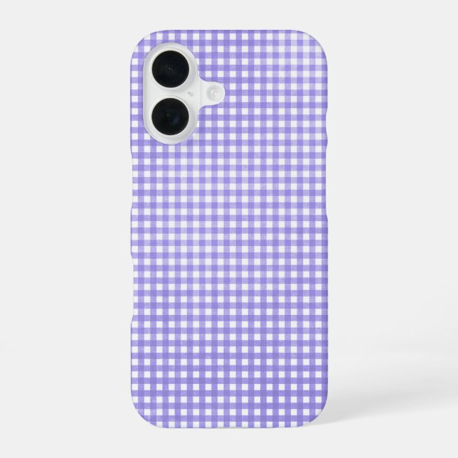 lila Gingham iPhone 16 Hülle (Rückseite)