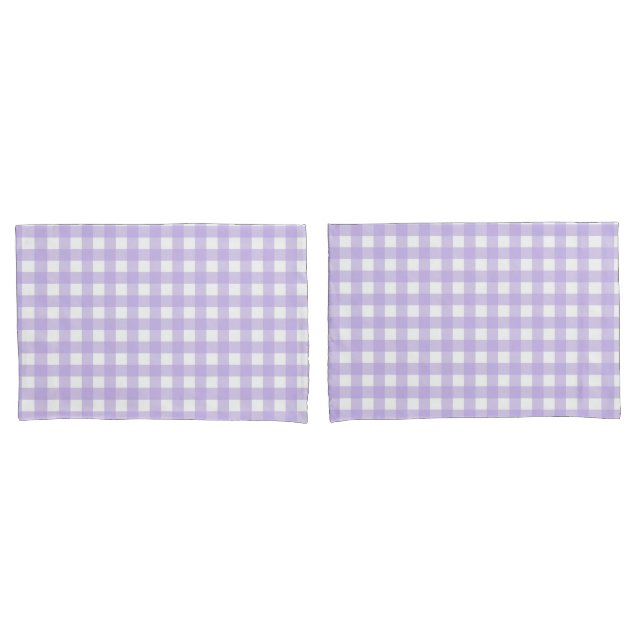 Lila Gingham Kissenbezug (Vorderseite-Set)