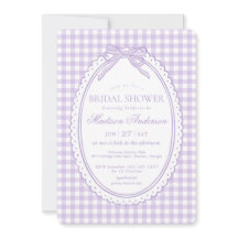 Lila Gingham Kokette Bogen Brautparty