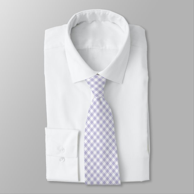 Lila Gingham Krawatte (Gebunden)