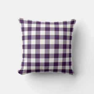 Lila Gingham-Muster Kissen