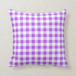 Lila Gingham-Muster Kissen