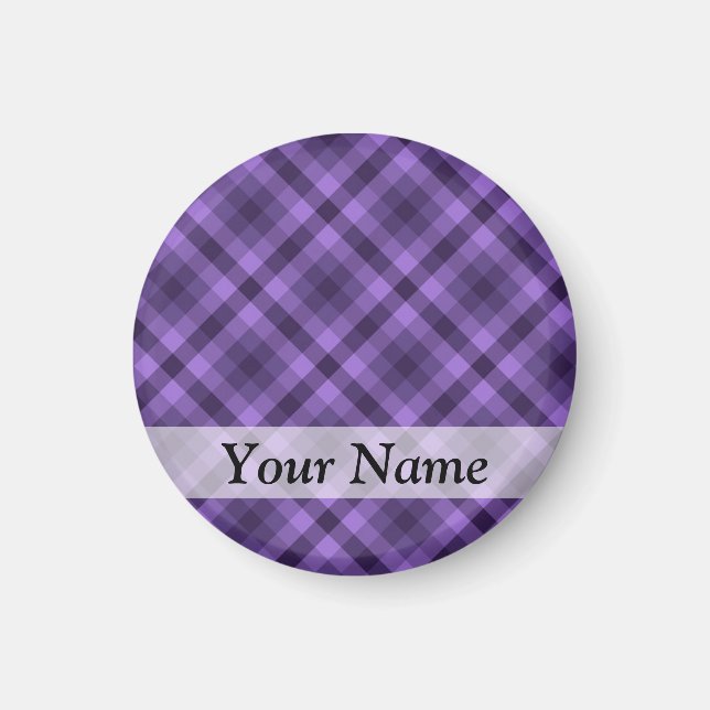 Lila Gingham-Muster Magnet (Vorne)