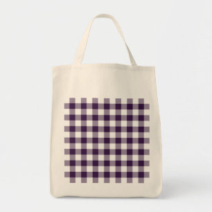 Lila Gingham-Muster Tragetasche