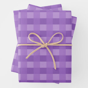 Lila Gingham Pattern Wrapping Paper Geschenkpapier Set