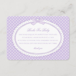 Lila Gingham-Scharmützel-Bücher fürs Baby Begleitkarte