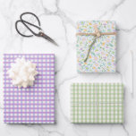 Lila Gingham und Floral Wrapping Paper Sh Geschenkpapier Set<br><div class="desc">Gingham Karo und Daisy Blume. Die Farbpalette der Blumenmuster umfasst: lila,  blau,  lavender,  grün,  orange,  gelb. Perfektes Verpackungspapier für Geburtstag,  Hochzeit oder Babydusche.</div>