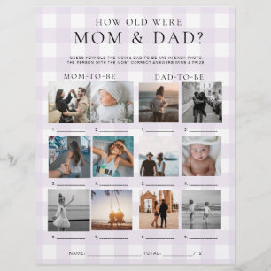 Lila Gingham Wie alt waren Mama und Papa Foto-Spie Flyer
