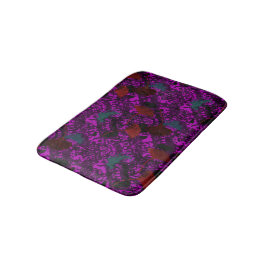 Lila Ginkgo Grunge Bath Mat Badematte