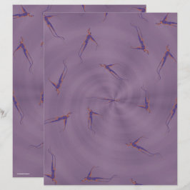 Lila Ginseng-Mann-Sch scrapbook-Papier 2-seitige S