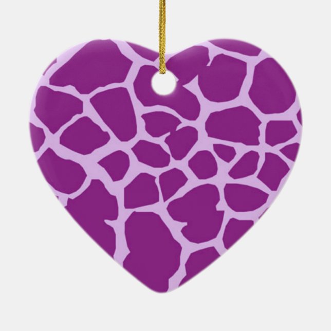 Lila Giraffe Art Keramik Ornament (Hinten)