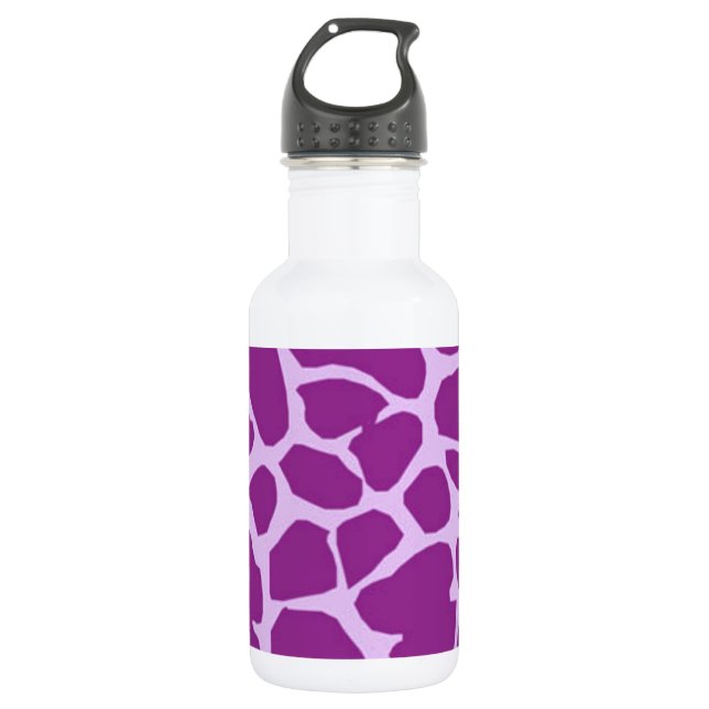 Lila Giraffe Art Trinkflasche (Vorderseite)