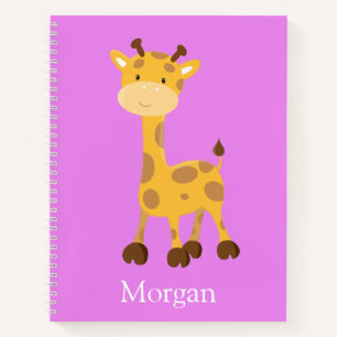 Lila Giraffe-Fakten Notizbuch