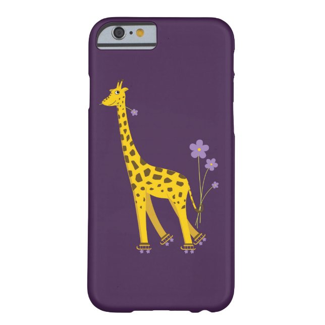Lila Giraffe Funny Skaten Case-Mate iPhone Hülle (Rückseite)