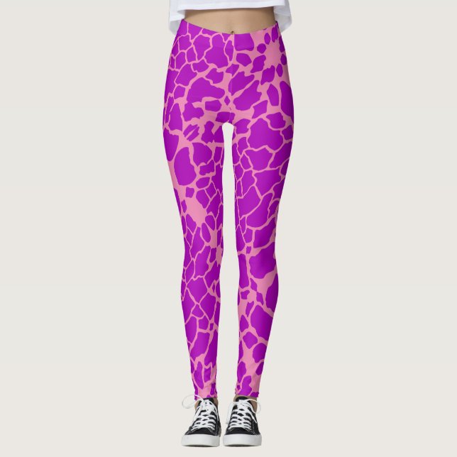 Lila Giraffe Leggings (Vorderseite)