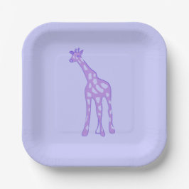 lila Giraffe Pappteller