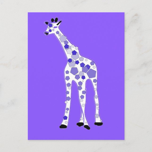 LILA Giraffe Postkarte (Vorderseite)