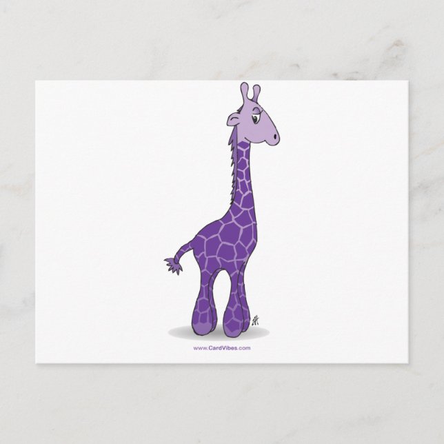 Lila Giraffe Postkarte (Vorderseite)