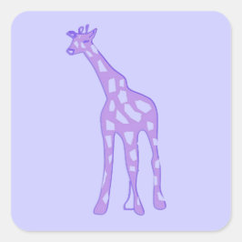 lila Giraffe Quadratischer Aufkleber